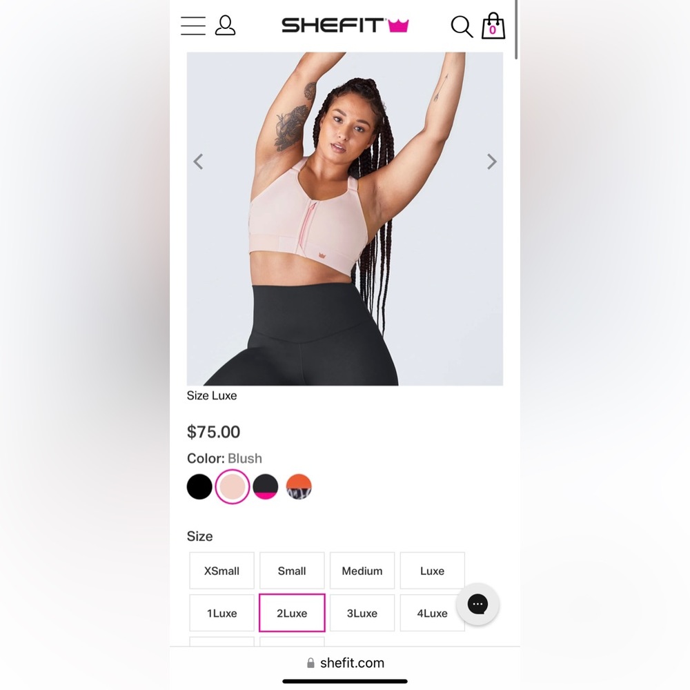 SHEFIT Pink Medium Impact Flex Sports Bra—Sz 2Luxe NWT